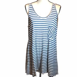 DEMYLEE PIMA COTTON BLUE/WHITE STRIPE TANK/TUNIC